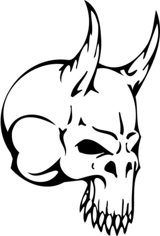 Devil Skull Coloring Page